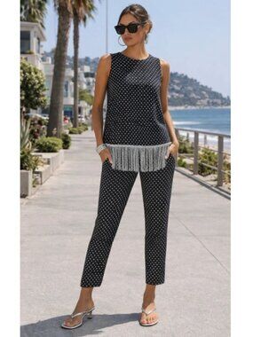 MARNI collectible 2013 runway "2-piece" fringe top pants set $1,045 i-42 / us-6